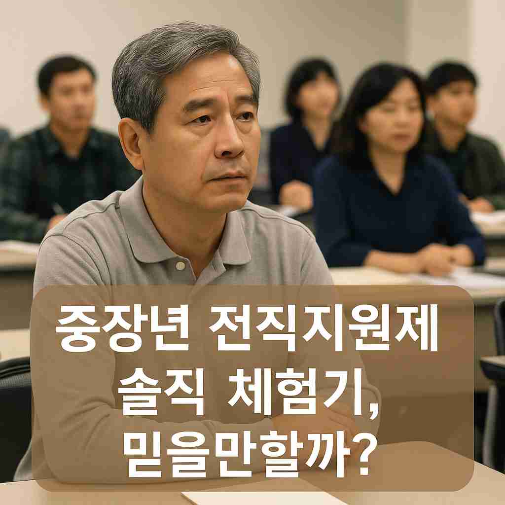 중장년 전직지원제 솔직 체험기, 믿을만할까