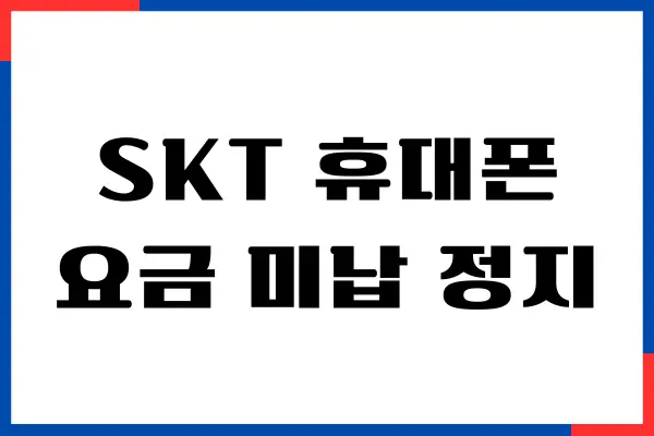 SKT 휴대폰 요금 미납 정지 풀기, 납부 방법, 일시정지 해제