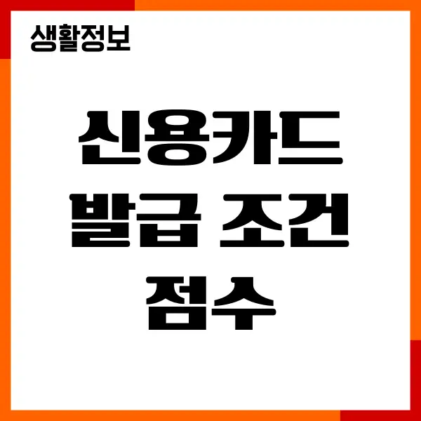 신용카드 발급 조건 점수, 소득, 신용점수 기준, 신청방법