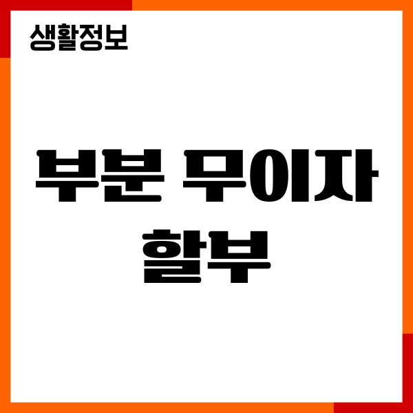 신용카드 부분 무이자 할부, 수수료 계산방법