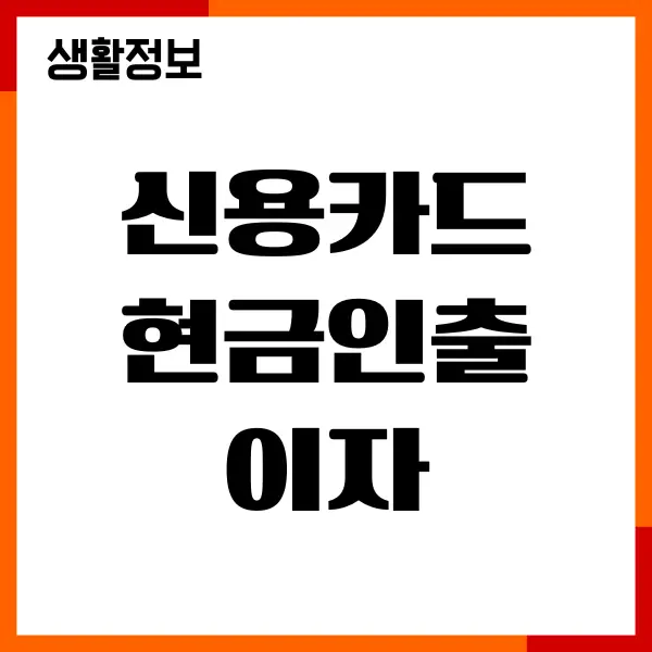신용카드 현금인출 이자, 현금서비스, 수수료, 이용한도