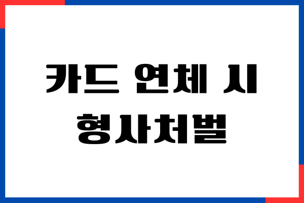 카드 연체 시 형사처벌 겪어보니 알겠더라