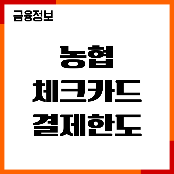 농협 체크카드 결제한도 보는법, 조회, 변경방법, 후기