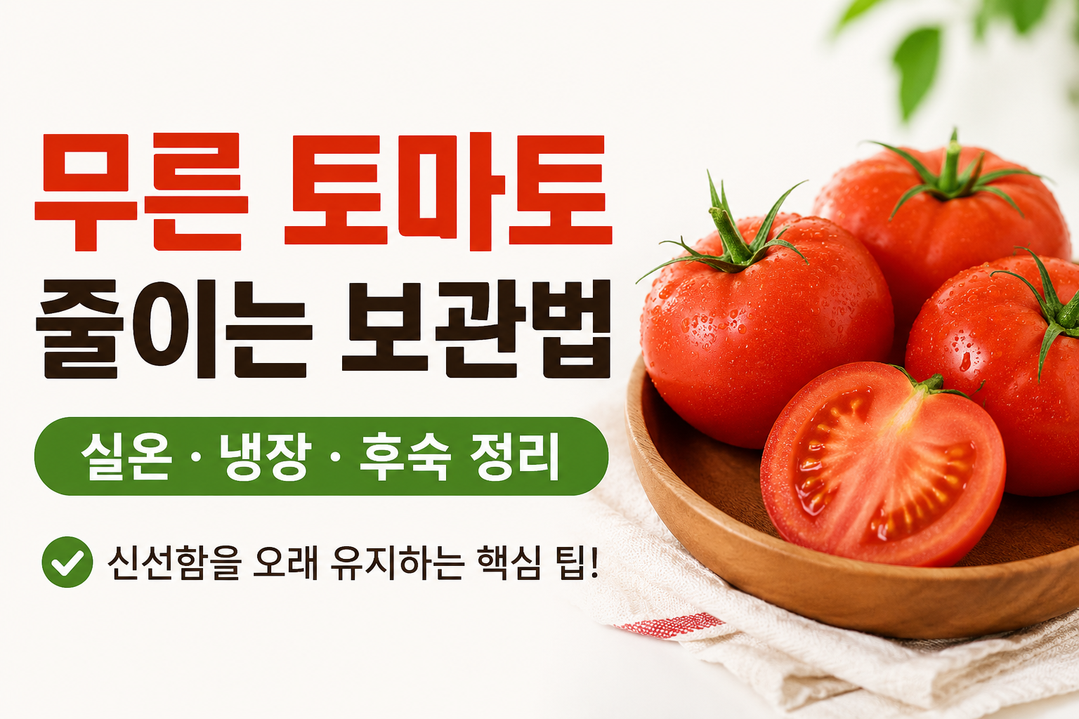 토마토 금방 물러진다면 보관 위치부터 바꿔야 합니다